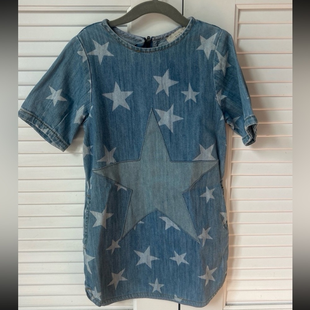 Stella McCartney Girls Blue Denim Star Dress